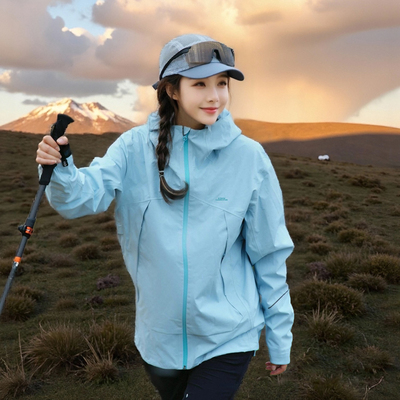 卡盛蓝色户外三合一冲锋衣外套