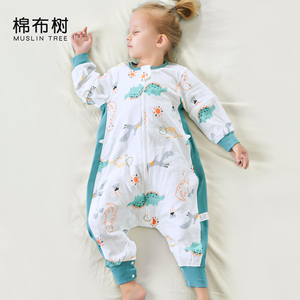 棉布树婴儿睡袋竹棉纱布春秋夏季