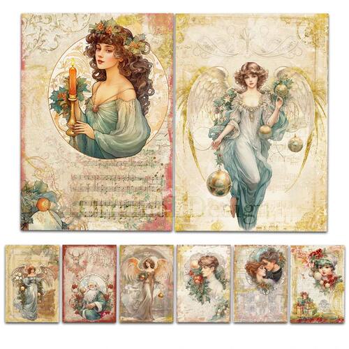Rice Paper Original Design WuleeGifts Christmas A Retro Scra