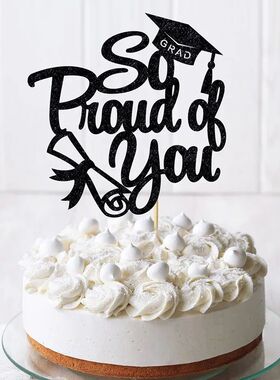 So Proud You 2026 Cake Topper Graduate Black Star Happy Grad