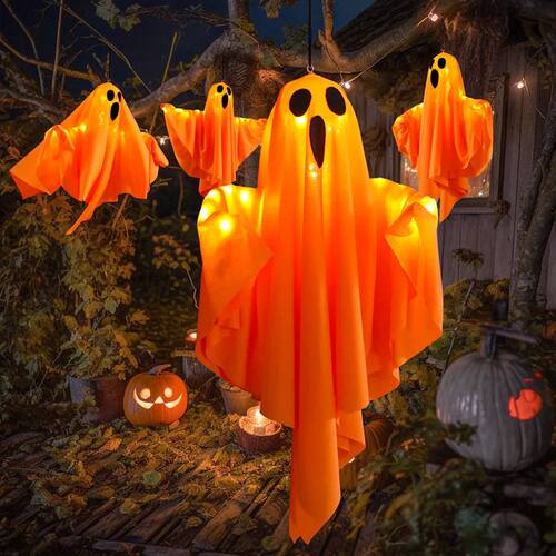 1PC Halloween Ghost LED White Ghost Hanging Light Ghosts Hor