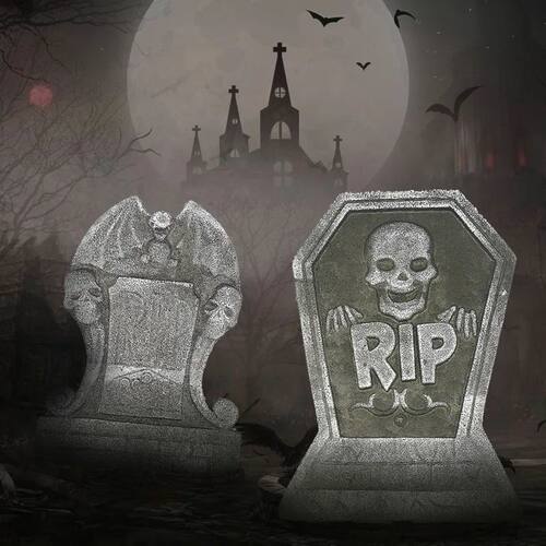 NEW Halloween Garden Decoration Skeleton Tomb Tombstone With