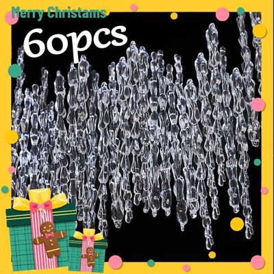 Clear Acrylic Icicle Ornaments Transparent Shiny Twisted Ici