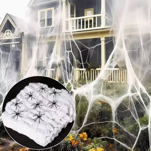 Halloween Decoration Spider Web,Artificial Cobweb,Stretchy C