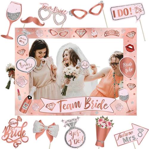 1Set Team Bride to be Photo Booth Props Paper Frame Bachelor