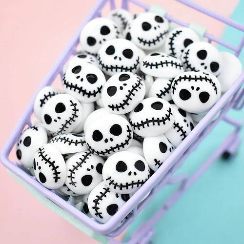 10Pieces Flat Back Resin Cabochon Skeleton For Halloween DIY