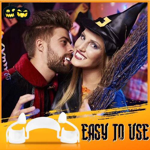 1pc Retractable Vampire Fangs Halloween Decoration Makeup De