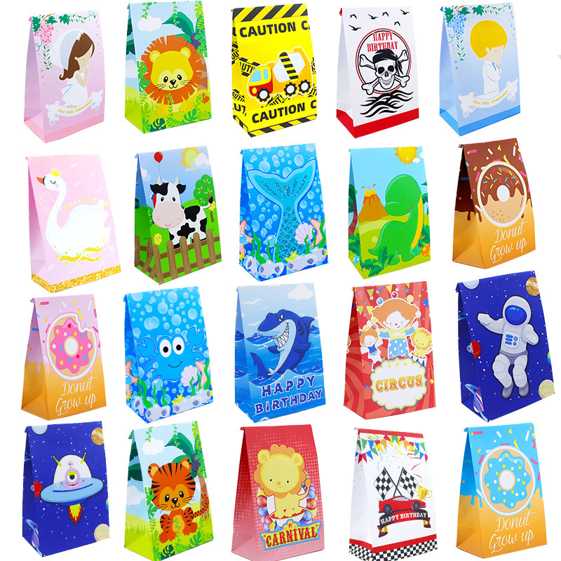 gift bag favor box paper kids treat packing mermaid