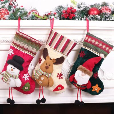 25cm Christmas Stockings Xmas Tree Decoration 10inch Vintage