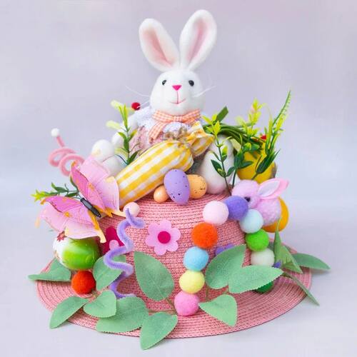 Easter Bonnet Kit,DIY Easter Hat for Kids Boys Girls Gifts,E