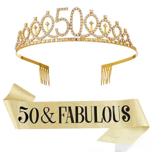 30- 50th  Birthday Anniversary Decoration Happy Women Glitte