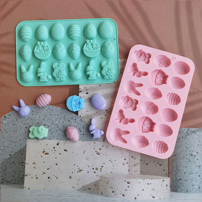 Easter Silicone Mold Rabbit Colored Egg Chocolate Cake Mold
