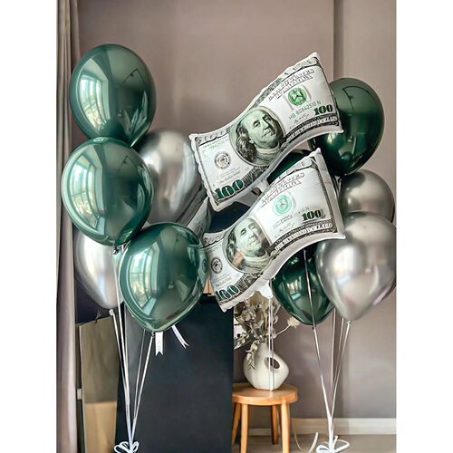 2pcs Money Banknote Balloons Large Size Dollar Counterfeit R