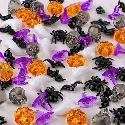Halloween Acrylic Ornaments Mini Pumpkin Skull Head Witch Ha