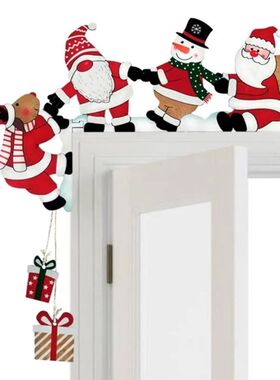 Wood Santa Christmas Door Corner Decor Christmas Door Frame