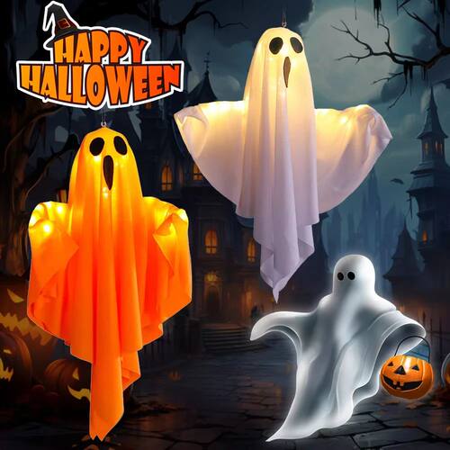 Halloween Ghost Hanging Decoration Light Up White Flying Gho