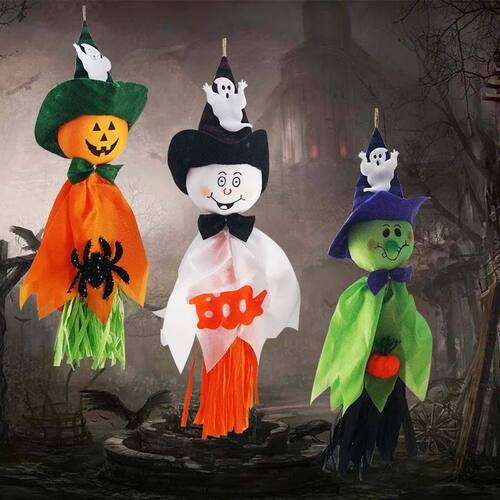 Halloween Decoration Pumpkin Ghost Witch Black Cat Pendant B