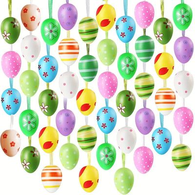 12/Pcs Easter Decorations Eggs Hanging Colorful Party Weddin