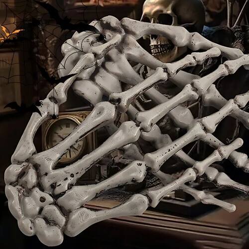 Halloween Skeleton Hand Scary Realistic Size Hand Bone Skull