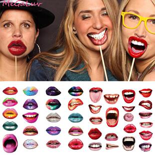 20pcs Funny ip Mouth Photobooth Props Wedding Decoration