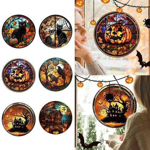 Halloween PVC Glass Window Static Sticker Horror Castle Cat