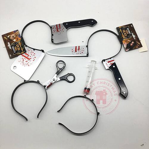 Halloween Hair Hoop Plastic Simulation Wear Head Kitchen Kni