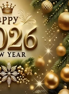 Happy New Year Banner 7x5 Ft 2026 Holiday Wall Sign New Year
