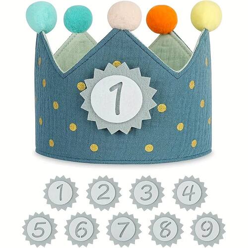1pc  Fabric Birthday Crown Hat,  Perfect for Parties and Cel