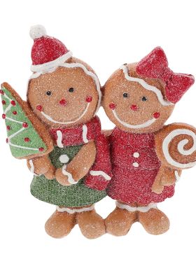 2pcs Christmas Gingerbread Decorations Christmas Resin Ginge
