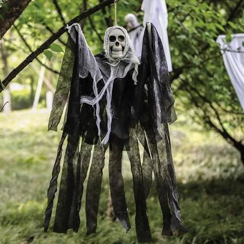 1-3PCS Halloween Hanging Ghost Decorations Skull Scary Gauze