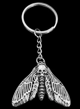 1pcs Gothic Halloween Accessory Death Head Moth Keychain