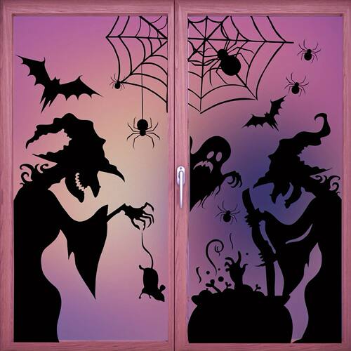 Large Halloween Window Sticker Decoration - Terror Witches G