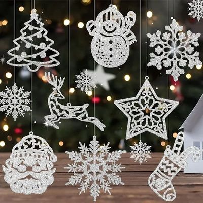 20Pcs Christmas Tree Decoration Hanging Ornaments Tree Snowm