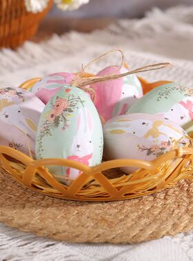 2025 Easter Colorful Egg with Weaving Basket Easter Eggs Han
