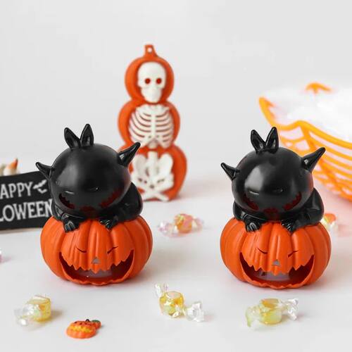 Halloween Decor Light Luminous Pumpkin Skull Candlestick Hor