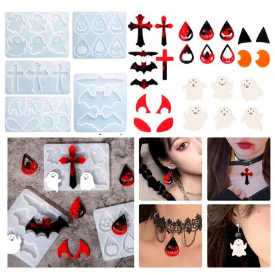 Halloween Earring Pendant Silicone Mold Grotesque Crystal Ep
