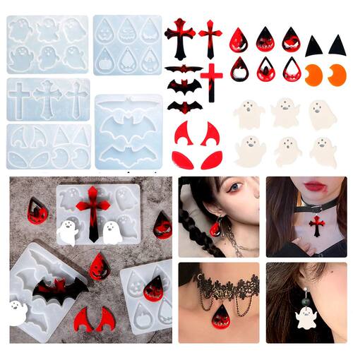 Halloween Earring Pendant Silicone Mold Grotesque Crystal Ep