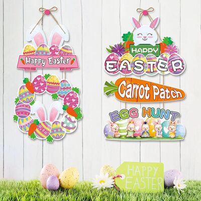 Easter Day Bunny Hanging Pendent Rabbit Carrot Colorful Eggs
