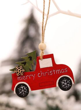 Car Ornaments Small Christmas Tree Hanging Wooden Pendants E