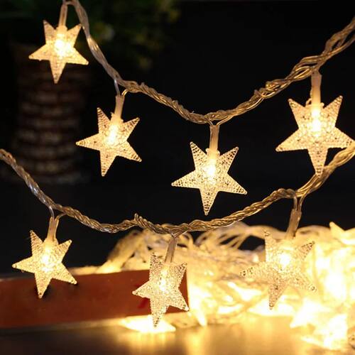 1.5M/3M/6M/10M 80Leds Star String Lights Christmas Garland B