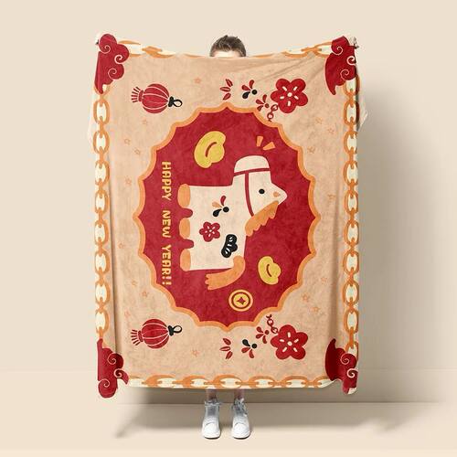 2026 New Year Blanket Horse Year Blanket Red Sofa Blanket Of