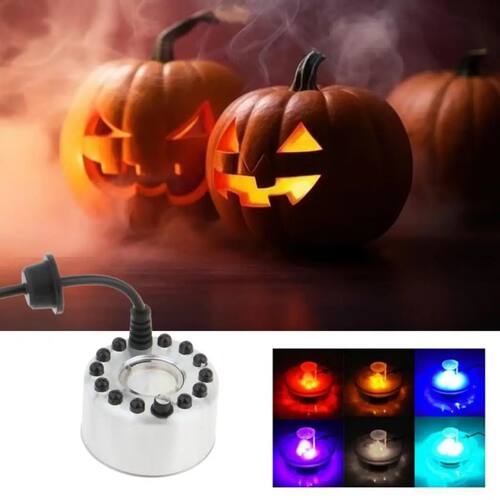Halloween Mist Maker Fogger LED Pumpkin Light Water Fountain