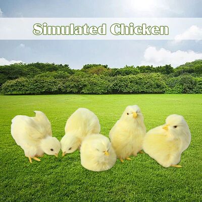 5Pcs Realistic Fake Easter Chicks Decor Chirping Baby Fake C