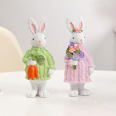 Happy Easter Decoration Lovely Easter Carrot Bunny Figurines