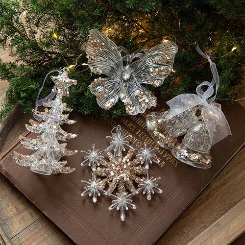 Christmas Decoration Sequ Acrylic Pendant Transparent Snowfl