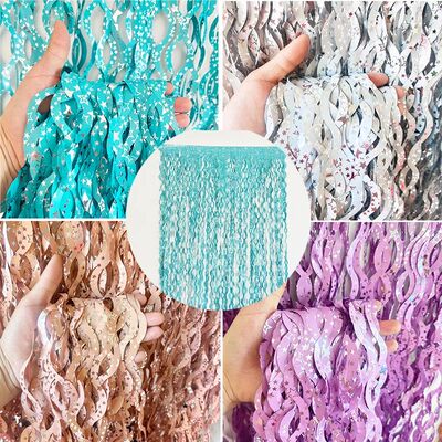 New Arrived Tel Foil Fringe Backdrop Curta for Birthday Wedd
