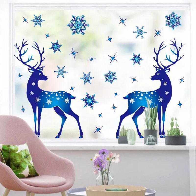 Christmas Room Wall Window Decal Store Window Glass Stickers