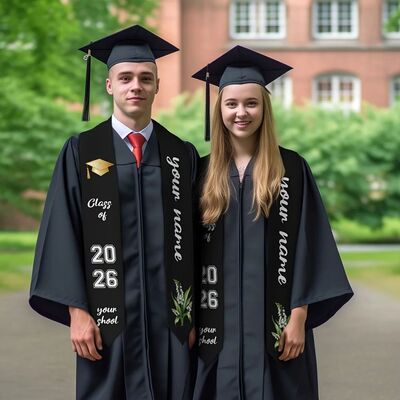 Customized Birthday Floral GRADUATION Shawl | Personalized w