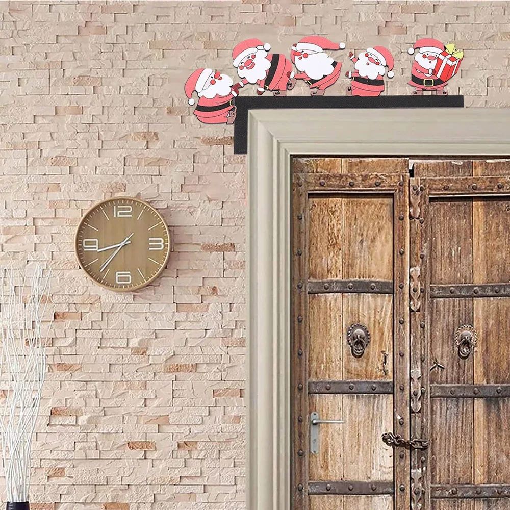 Wooden Santa Claus Gnome Door Frame Pendant Corner Ornament