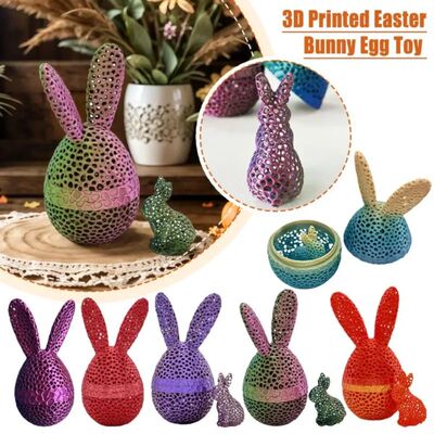 3d Printed Easter Bunny Egg Set Hollow Decoration Crafts Han